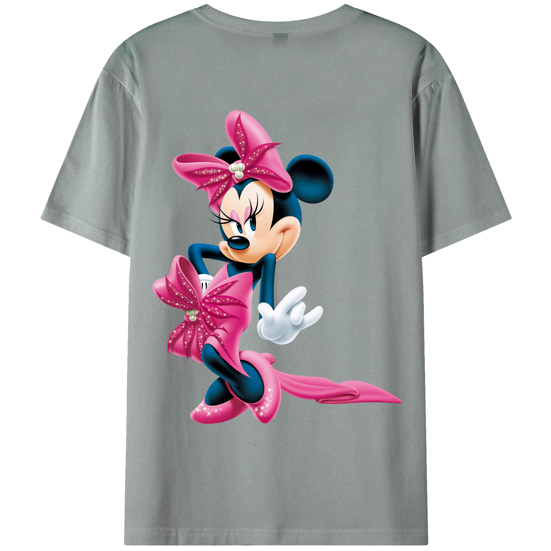 （画像用） ミッキーマウス Mickey Mouse 綿100％ メンズ半袖Tシャツ（バックプリント） 通気性